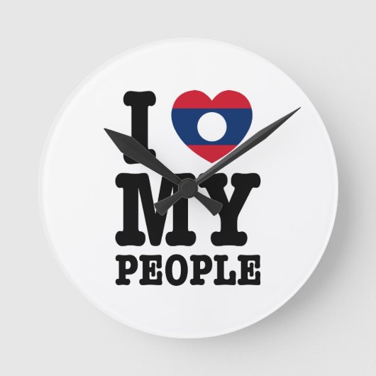 I Hart (Liefde) Mijn Lao Mensen Ronde Klok (Voorkant)