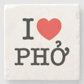 I Hart (Liefde) Pho Stenen Onderzetter (Voorkant)