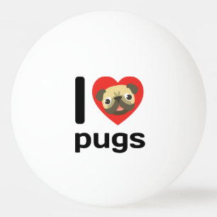 I hart- (liefde-) pugs pingpongbal