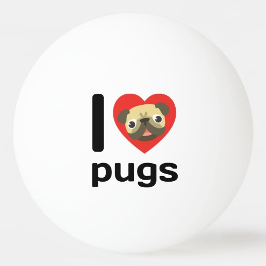 I hart- (liefde-) pugs pingpongbal (Achterkant)