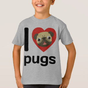 I hart- (liefde-) pugs t-shirt