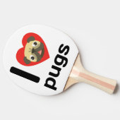 I hart- (liefde-) pugs tafeltennisbatje (Zijkant)