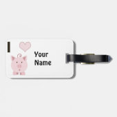 I Hart (liefde) Roze Varkens Bagagelabel (Achterkant horizontaal)