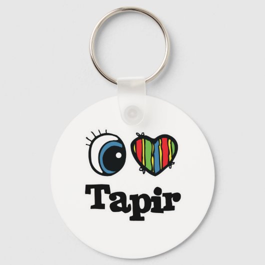 I Hart (Liefde) Tapir Sleutelhanger (Voorkant)