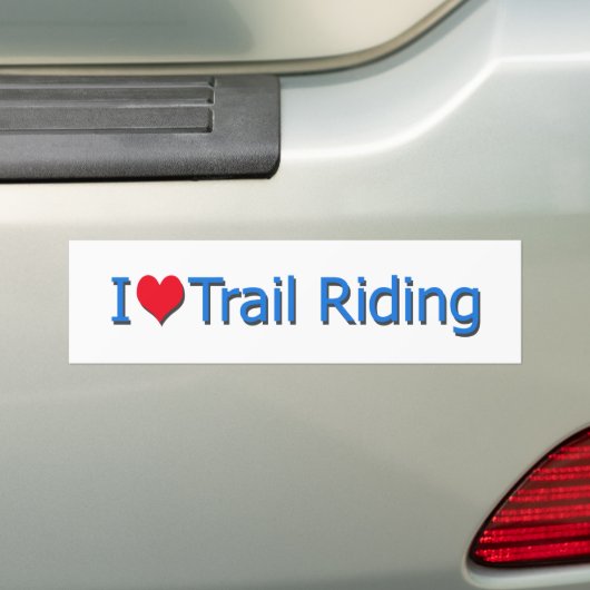 I Hart (liefde) Trail Riding Bumpersticker (Op auto)