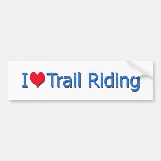 I Hart (liefde) Trail Riding Bumpersticker (Voorkant)