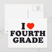 I Hart/liefde vierde klas Briefkaart (Voorkant / Achterkant)