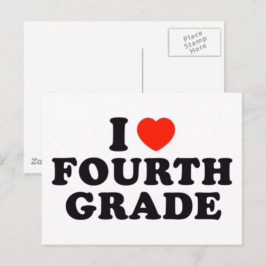 I Hart/liefde vierde klas Briefkaart (Voorkant / Achterkant)