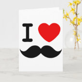 I hart-/liefdesmustaches / Mustaches Kaart (Gele Bloem)