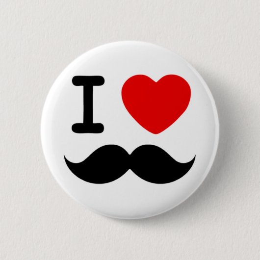 I hart-/liefdesmustaches / Mustaches Ronde Button 5,7 Cm (Voorkant)