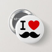 I hart-/liefdesmustaches / Mustaches Ronde Button 5,7 Cm (Voorkant /achterkant)