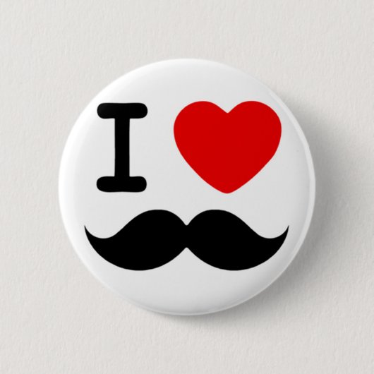 I hart-/liefdesmustaches / Mustaches Ronde Button 5,7 Cm (Voorkant)
