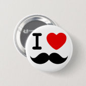 I hart-/liefdesmustaches / Mustaches Ronde Button 5,7 Cm (Voorkant /achterkant)