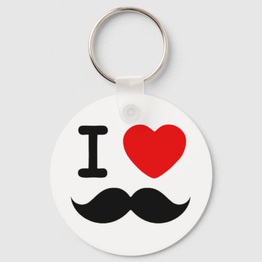 I hart-/liefdesmustaches / Mustaches Sleutelhanger (Voorkant)