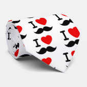 I hart-/liefdesmustaches / Mustaches Stropdas (Opgerold)