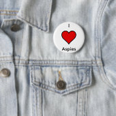 I Hart (Love) Aspies Ronde Button 5,7 Cm (In situ)