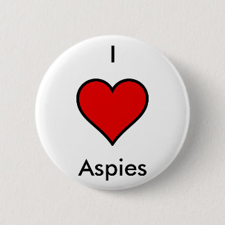 I Hart (Love) Aspies Ronde Button 5,7 Cm