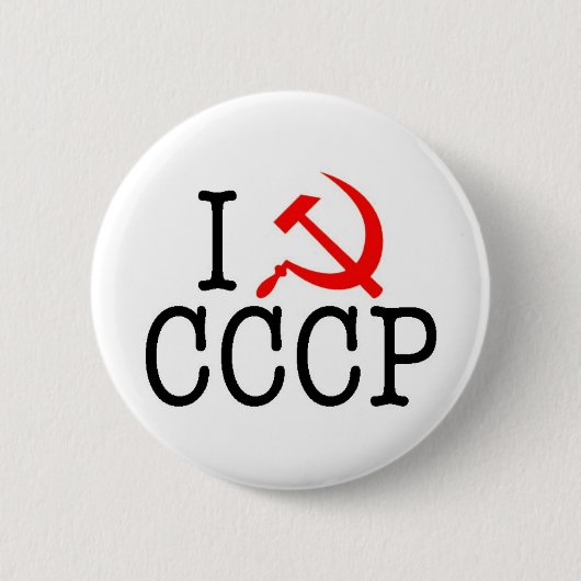 I Hart (LOVE) CCCP Ronde Button 5,7 Cm (Voorkant)
