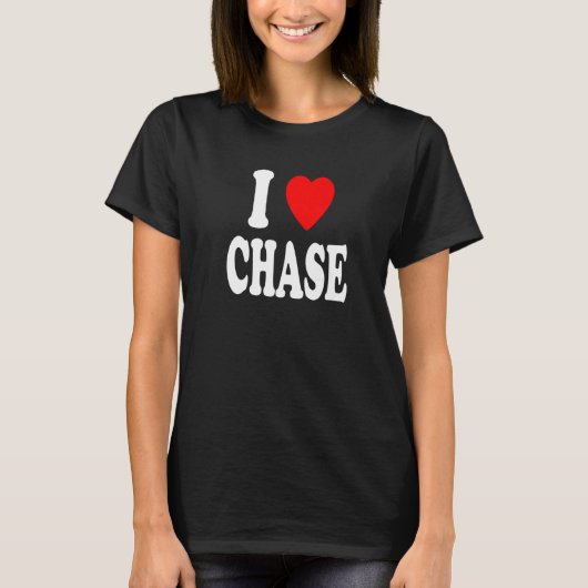 I Hart (Love) Chase Cute Matching Couple Spouse P T-shirt (Voorkant)