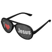 I (hart) Love Jesus Lens Sunbries/Shades Aviator Zonnebril (Gekanteld)