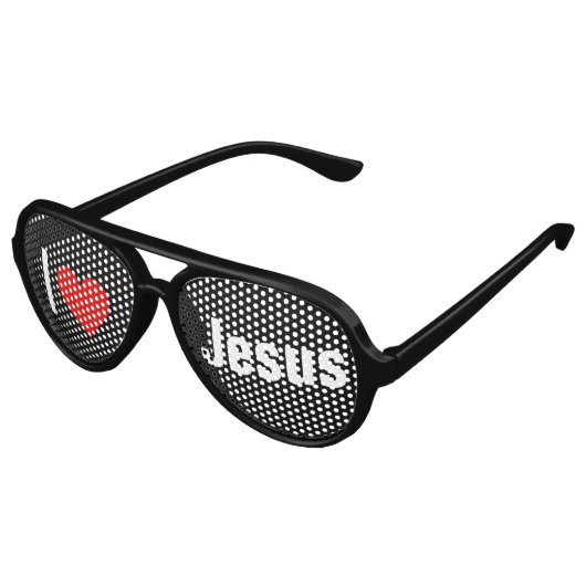 I (hart) Love Jesus Lens Sunbries/Shades Aviator Zonnebril (Gekanteld)