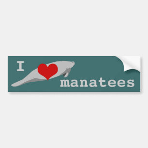 I hart Manatees bumper sticker