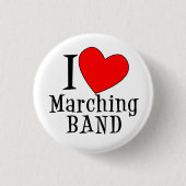 I hart Marching BAND Ronde Button 3,2 Cm (Voorkant)