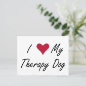 I Hart Mijn Briefkaart van de Hond van de Therapie (Staand voorkant)