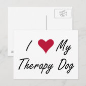 I Hart Mijn Briefkaart van de Hond van de Therapie (Voorkant / Achterkant)