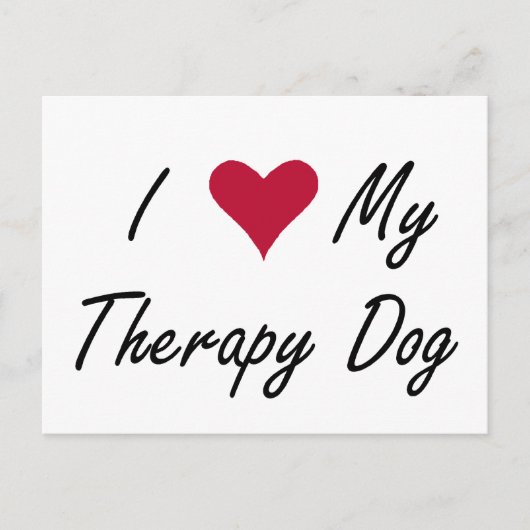 I Hart Mijn Briefkaart van de Hond van de Therapie (Voorkant)