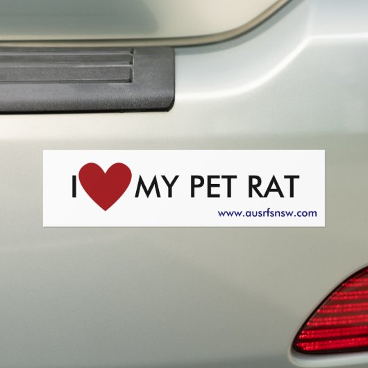 I (hart) MIJN PET RAT Bumpersticker (Op auto)
