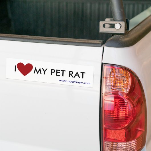 I (hart) MIJN PET RAT Bumpersticker (Op Truck)
