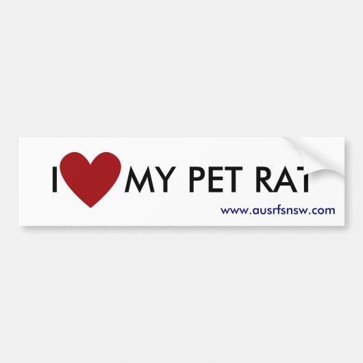 I (hart) MIJN PET RAT Bumpersticker (Voorkant)