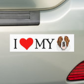 I (hart) mijn Sint Bernard-Bumpersticker Bumpersticker (Op auto)