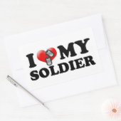 I (hart) Mijn soldaat Rechthoekige Sticker (Envelop)