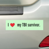 I [hart] mijn TBI overlevende bumper sticker (Op auto)