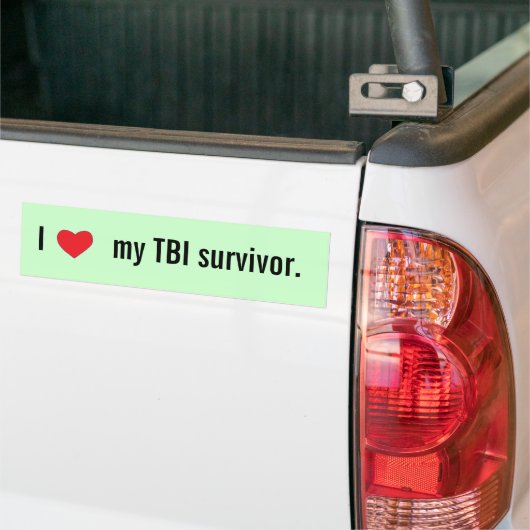 I [hart] mijn TBI overlevende bumper sticker (Op Truck)