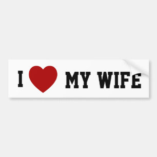 I (hart) Mijn vrouw - bumpersticker
