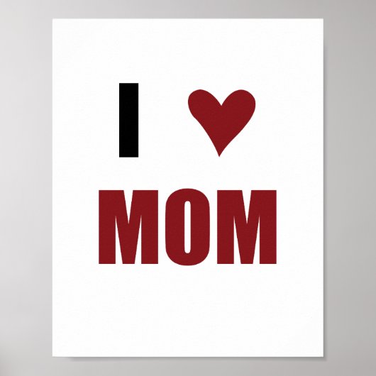 I Hart Moeder (standaard fotolijst formaat) Poster (Voorkant)