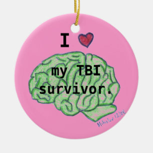 "I [hart] my TBI overlevende" sieraad Keramisch Ornament