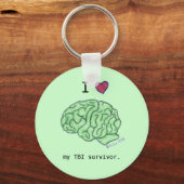 "I [hart] my TBI overlevende" sleutelhanger (Voorkant)