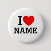 I Hart Naam Ronde Button 5,7 Cm (Voorkant)