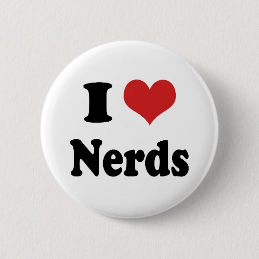 I hart Nerds Ronde Button 5,7 Cm (Voorkant)
