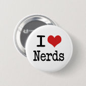 I hart Nerds Ronde Button 5,7 Cm (Voorkant /achterkant)