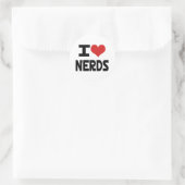 I hart Nerds Ronde Sticker (Tas)