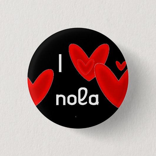 I hart nola ronde button 3,2 cm (Voorkant)