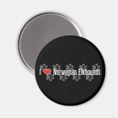 I (hart) Noorse Elkhounds Magneet (Voorkant / Achterkant)
