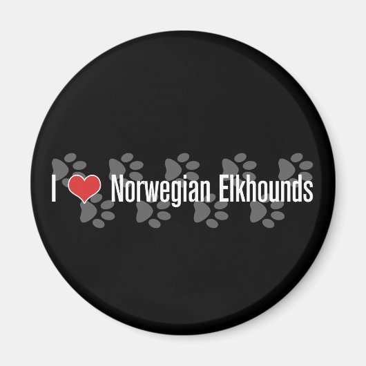 I (hart) Noorse Elkhounds Magneet (Voorkant)