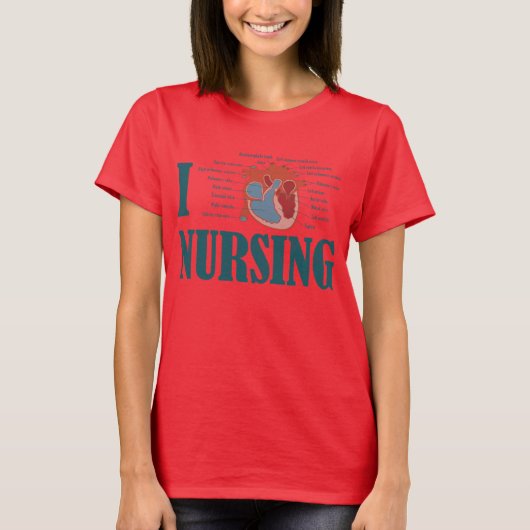 I Hart NURSING T-shirt (Voorkant)