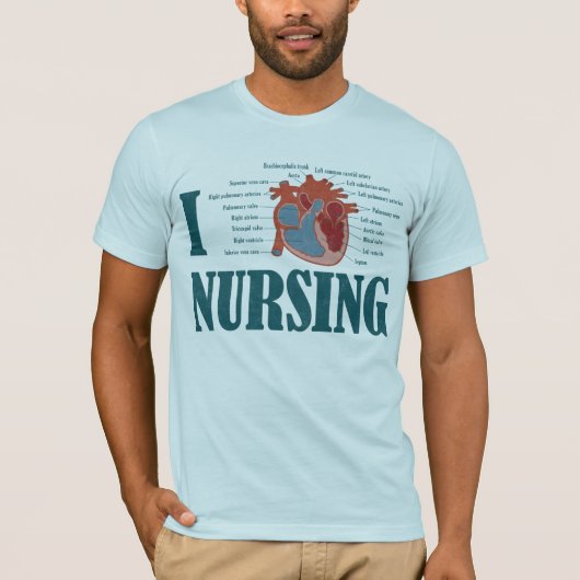 I Hart NURSING T-shirt (Voorkant)